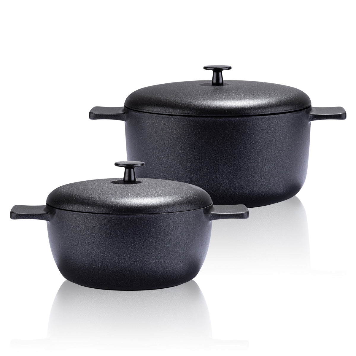 Siyah Inci Derin Tencere 2’li Set