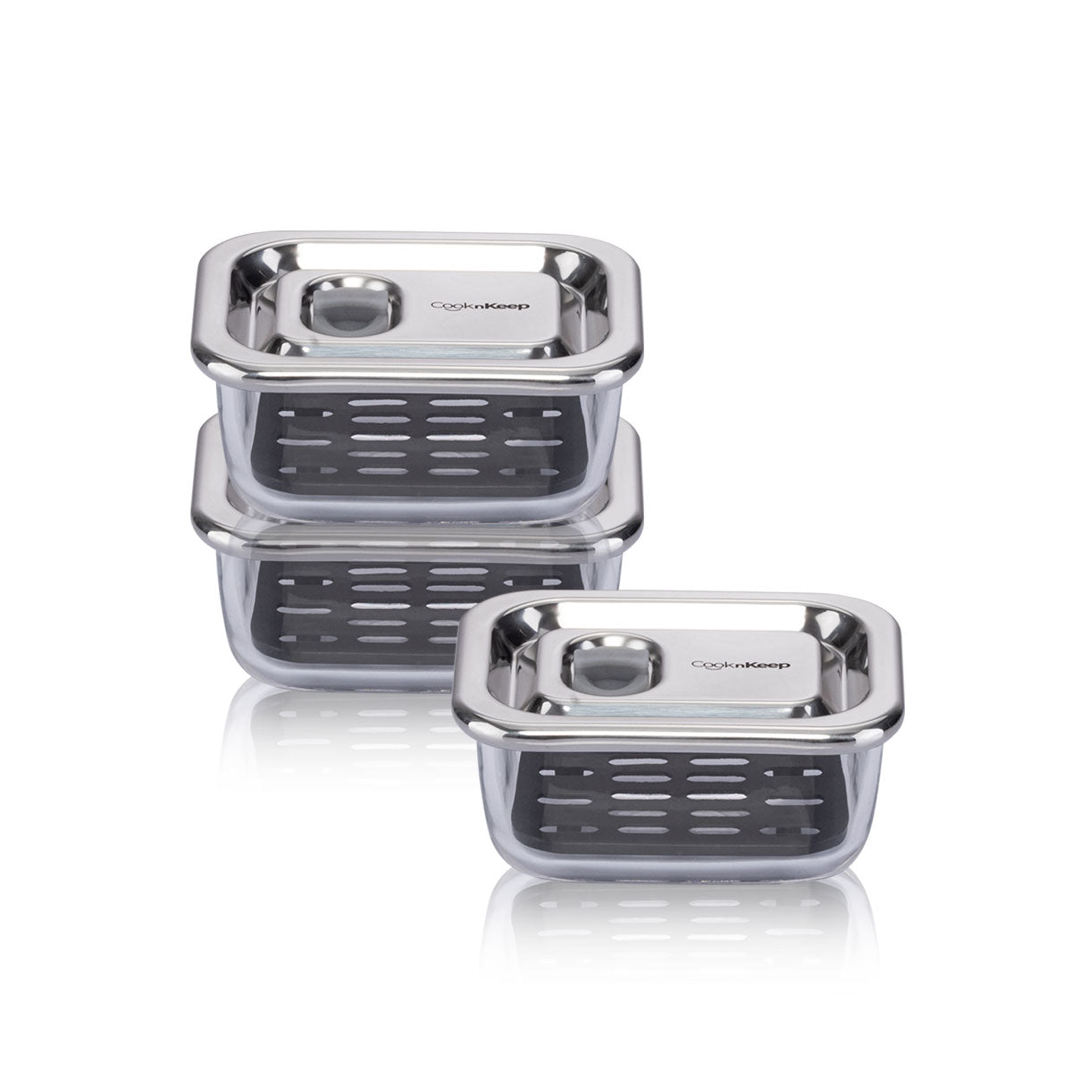 Vakumlu Cam Saklama Kabı Küçük Boy 3’lü Set